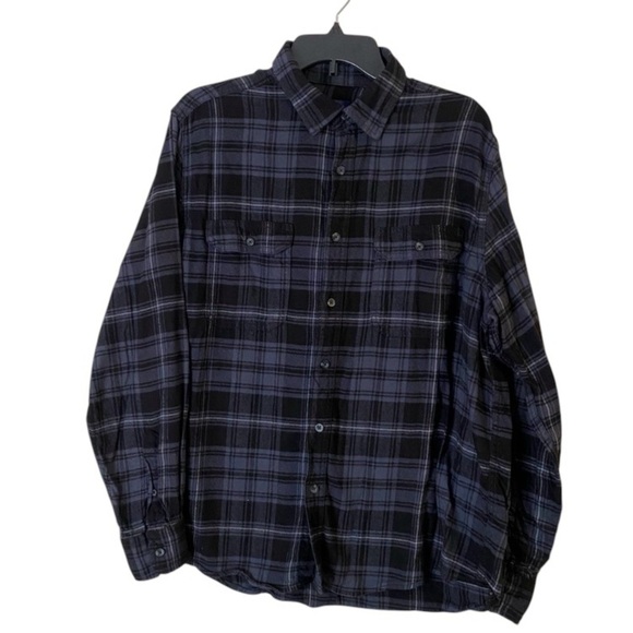 George Men's Black and Blue Plaid Shirt size large - Picture 1 of 8